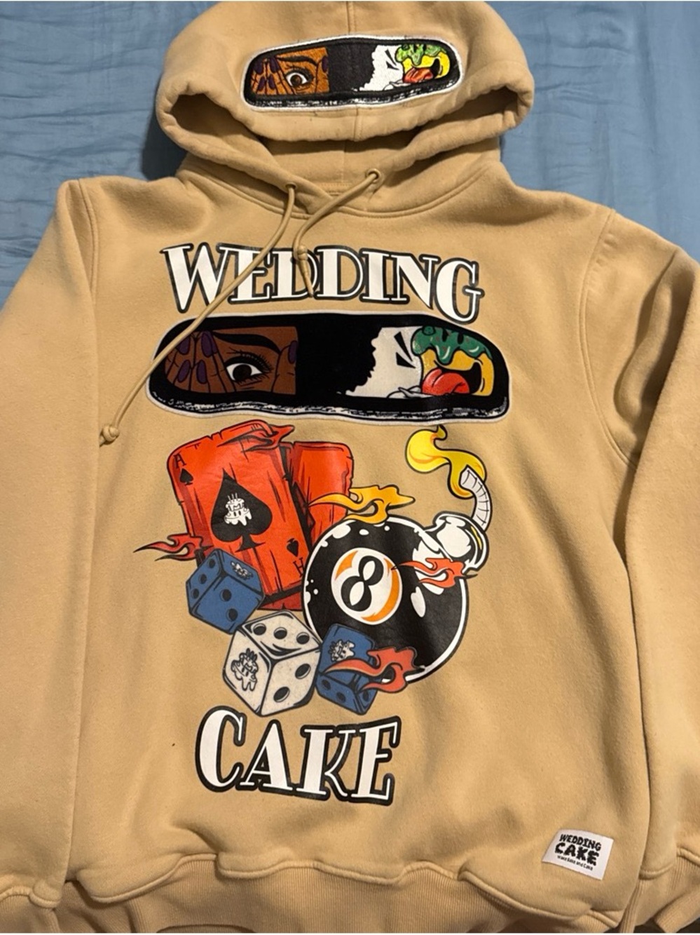 Beige Graphic Hoodie - Logo